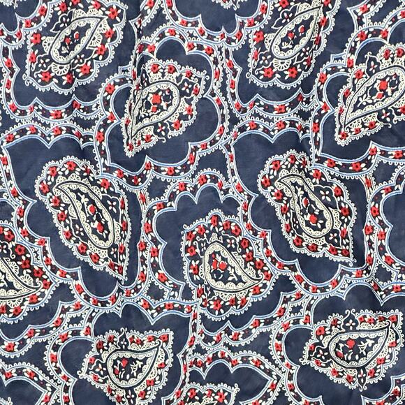 Talbots Paisley Top Plus size 3x Blue Ruffle Trip Popover Lightweight - Picture 8 of 9